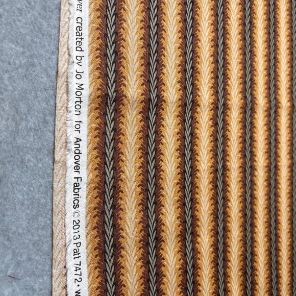 Jo Morton for Andover Fabrics Brown & Beige Chevron Print Quilting Cotton 15x22" - Picture 3 of 5